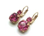 Earrings By Mariana Woman Round Beautiful Rose Swarovski Crystals - Image 2