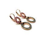 Earrings By Mariana Woman Beautiful Round Shape Light Blue and Purple Swarovski Crystals - Image 3
