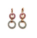 Earrings By Mariana Woman Beautiful Round Shape Light Blue and Purple Swarovski Crystals