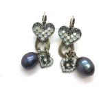 Mariana Earrings Pyrite Mineral & Heart Shape Swarovski Crystal Zulu Africa Coll. - Image 3