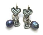 Mariana Earrings Pyrite Mineral & Heart Shape Swarovski Crystal Zulu Africa Coll.