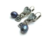 Mariana Earrings Pyrite Mineral & Heart Shape Swarovski Crystal Zulu Africa Coll. - Image 2
