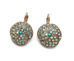 Earrings By Mariana Woman Flower Turquoise Mineral and Opal Swarovski Crystals