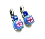 Earrings By Mariana Woman Round Shape Beautiful Blue and Purple Swarovski Crystals - Image 3