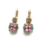 Mariana Earrings Light Colorado Topaz, Pink, Green, & White Swarovski Crystals My Treasures Coll.
