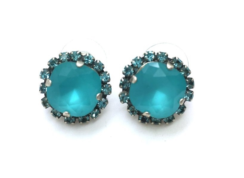 Mariana Earrings My Treasures Coll. Turquoise & Light Turquoise Austrian Crystals