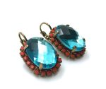 Earrings By Mariana St Bart's Caribbean Life Coll. Faceted Light Blue Oval Shape Austrian Crystal - Image 3