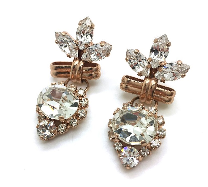 E-1098-2-001001-RG (2) Mariana Earrings Marquise & Oval Clear Swarovsky Crystal On A Clear Day Inspiration Coll. - Image 1