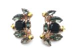 Mariana Earrings Green Marquise & Black Rectangle Austrian Crystal Courage Inspiration Coll.