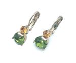Earrings By Mariana On A Clear Day Coll. Beautiful Round Shape Olive Green Swarovski Crystals - Image 3