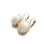 Earrings By Mariana Woman Beautiful Round Rose Quartz Mineral