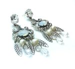 Mariana Earrings White Oval & Pearl Color Swarovsky Crystal On A Clear Day Inspiration Coll. - Image 3