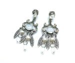 Mariana Earrings White Oval & Pearl Color Swarovsky Crystal On A Clear Day Inspiration Coll.