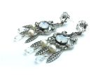 Mariana Earrings White Oval & Pearl Color Swarovsky Crystal On A Clear Day Inspiration Coll. - Image 2