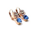 Earrings By Mariana My Treasures Coll. Beautiful Flower Shape Blue, Pink & Green Austrian Crystals - Image 3