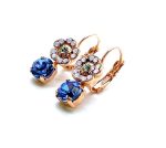 Earrings By Mariana My Treasures Coll. Beautiful Flower Shape Blue, Pink & Green Austrian Crystals - Image 2