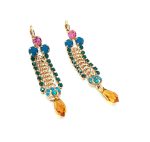 Mariana Earrings Drop Rich Multi-color Swarovski Crystal Zulu Africa Coll. - Image 3