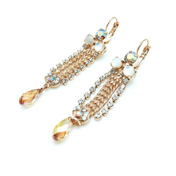 Mariana Earrings Rich White Shell & Clear Austrian Crystals Zanzibar Africa Coll.