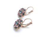 Mariana Earrings Flower Shape Green, Purple & Blue Swarovski Crystals Madagascar Africa Coll. - Image 3