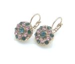 Mariana Earrings Flower Shape Green, Purple & Blue Swarovski Crystals Madagascar Africa Coll.
