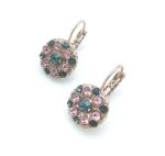 Mariana Earrings Flower Shape Green, Purple & Blue Swarovski Crystals Madagascar Africa Coll. - Image 2