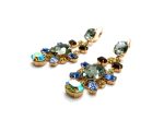 Earrings By Mariana Woman Rich Light Blue, Grey and Gold Swarovski Crystals - Image 3
