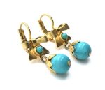 Mariana Earrings Howlite Chinese Turquoise Mineral Matt Yellow Gold My Treasures Coll. - Image 3