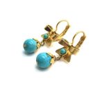 Mariana Earrings Howlite Chinese Turquoise Mineral Matt Yellow Gold My Treasures Coll. - Image 2