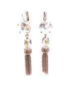 Mariana Earrings Drop Golden Shadow & Light Peach  Swarovski Crystals Kalahari Africa Coll.