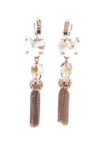 Mariana Earrings Drop Golden Shadow & Light Peach  Swarovski Crystals Kalahari Africa Coll. - Image 2