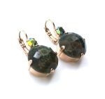 Mariana Earrings Green Aventurine & Amethyst Swarovski Crystals My Treasures Coll. - Image 3