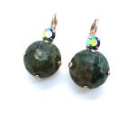 Mariana Earrings Green Aventurine & Amethyst Swarovski Crystals My Treasures Coll. - Image 2