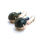 Mariana Earrings Green Aventurine & Amethyst Swarovski Crystals My Treasures Coll.