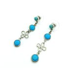 Earrings By Mariana Woman Beautiful Drop Turquoise and Light Blue Swarovski Crystals - Image 3