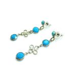 Earrings By Mariana Woman Beautiful Drop Turquoise and Light Blue Swarovski Crystals - Image 2