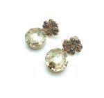 Mariana Earrings Beautiful Faceted Amethyst Gold Brown Austrian Crystals Screw Back (pierced)
