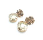 Mariana Earrings Beautiful Faceted Amethyst Gold Brown Austrian Crystals Screw Back (pierced) - Image 3