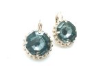 Mariana Earrings Amethyst & Golden Shadow Beautiful Round Shape Blue Lagoon Swarovski Crystals