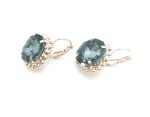Mariana Earrings Amethyst & Golden Shadow Beautiful Round Shape Blue Lagoon Swarovski Crystals - Image 3