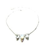 Pendant Necklace By Mariana Inspiration Coll. Emerald Shape Clear & White Swarovski Crystals