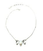 Pendant Necklace By Mariana Inspiration Coll. Emerald Shape Clear & White Swarovski Crystals - Image 2