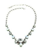 Mariana Pendant Necklace Oval Clear & Milky Swarovski Crystal On A Clear Day Inspiration Coll.