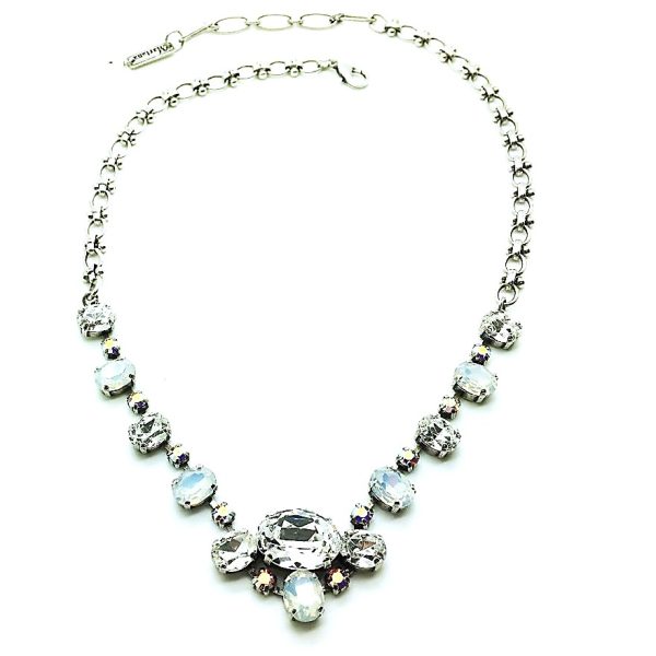 Mariana Pendant Necklace Oval Clear & Milky Swarovski Crystal On A Clear Day Inspiration Coll.