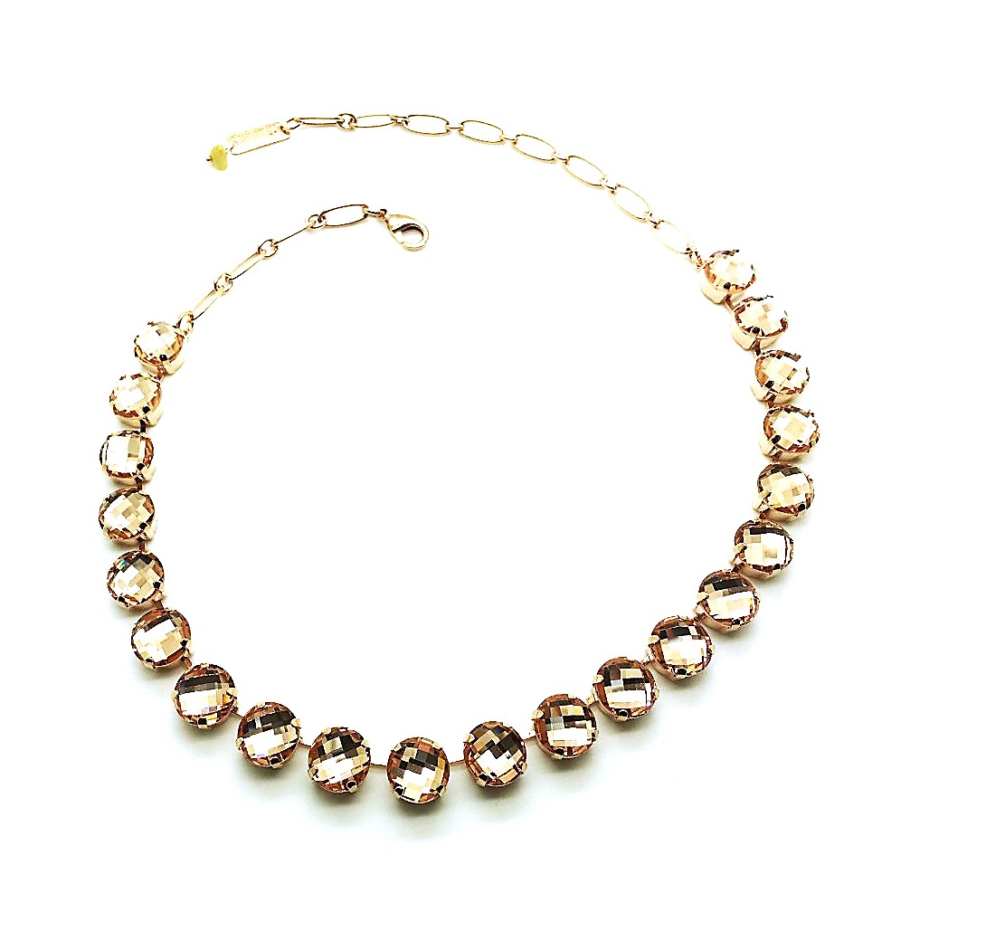 N-3474-362A-RG (2) Mariana Necklace Light Peach Faceted Beautiful Austrian Crystals 2019 Special Edition - Image 1