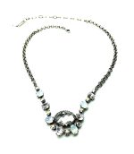 Pendant Necklace By Mariana Woman Faceted Oval Shape Clear Swarovski Crystals