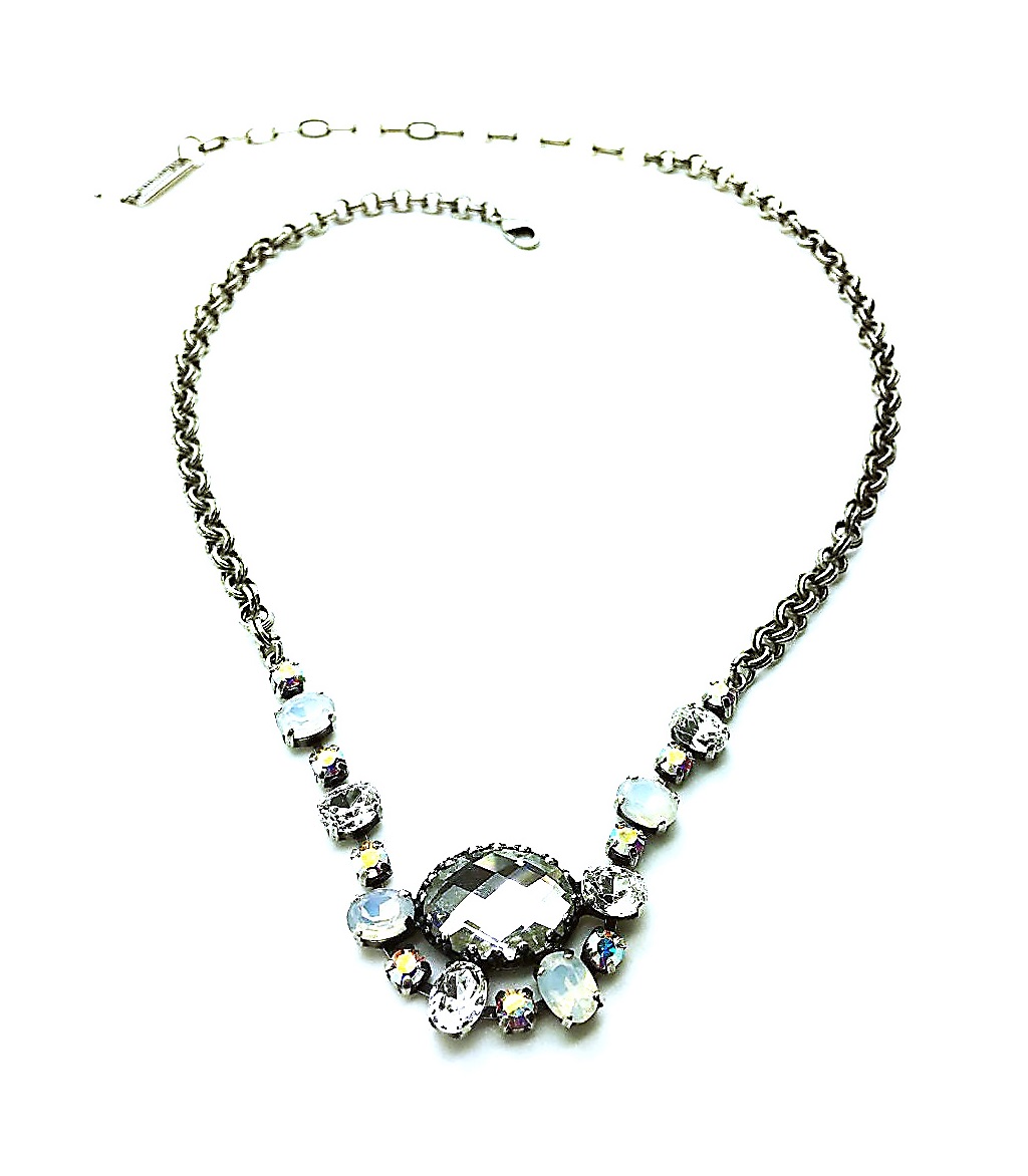 N-3508-4-001-SP (1) Pendant Necklace By Mariana Woman Faceted Oval Shape Clear Swarovski Crystals - Image 1