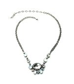 Pendant Necklace By Mariana Woman Faceted Oval Shape Clear Swarovski Crystals - Image 2
