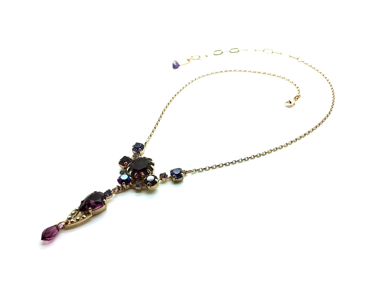 N-3526-204-RG (1) Mariana Pendant Necklace Amethyst Swarovski Crystals My Treasures Coll. - Image 1
