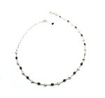 Mariana Necklace Black Oval & Silver Hear Shapes Swarovski Crystals My Treasures Coll.
