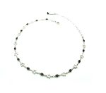 Mariana Necklace Black Oval & Silver Stars Crystal Swarovski My Treasures Coll.